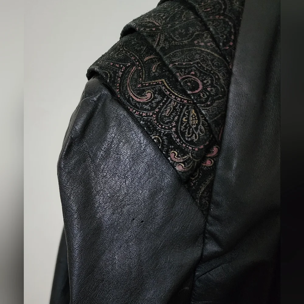 Vintage G-III Leather Jacket 80s Womens Size M Genuine Leather RARE Goth Biker